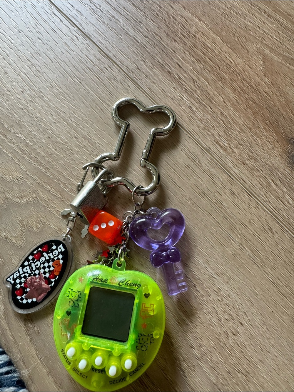 Neon Green Keychain Bag Charm
